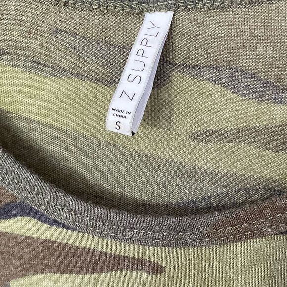 Z Supply Connor Camo Scoop Neck Short Sleeve Flair T-Shirt Dress, Small - Picture 12 of 12